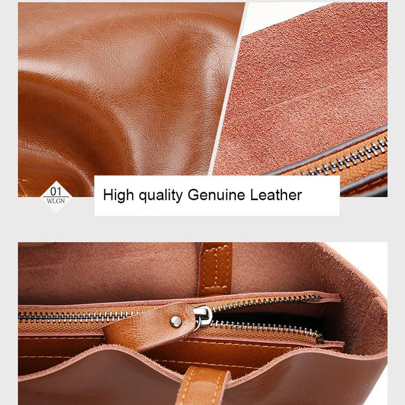 DIENQI Real Genuine Leather Women Shoulder Bags Large Female Fashion Office Retro Bag Ladies Hand Big Bags for women 2023 Sale