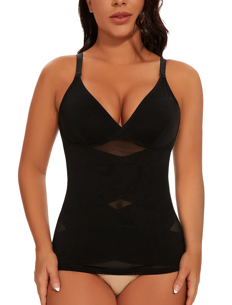 MISSMOLY Women Built in bra Shapewear Camisole Tummy Control Body Shaper Slimming Underwear Compression Corset Bustier Tank Tops